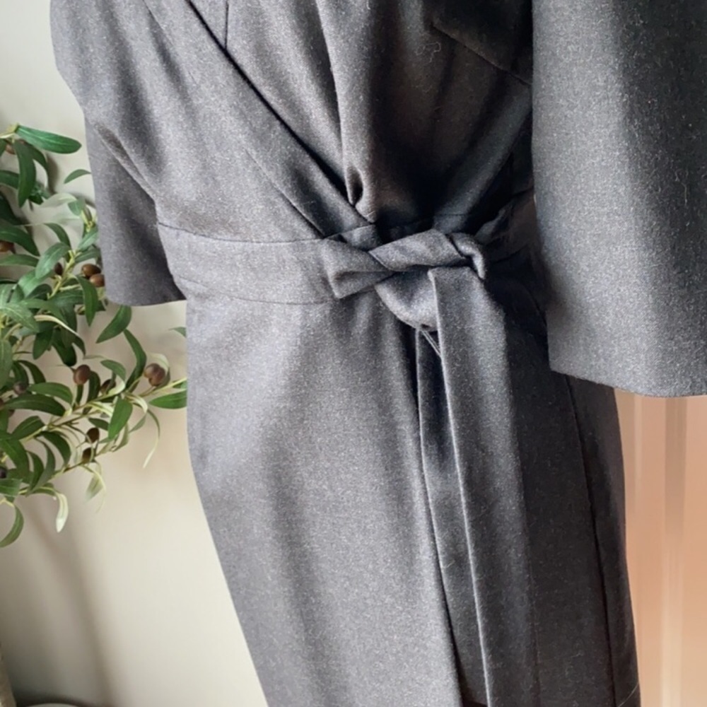 J. Crew 100% Wool Gray Wrap Dress - Picture 3 of 3